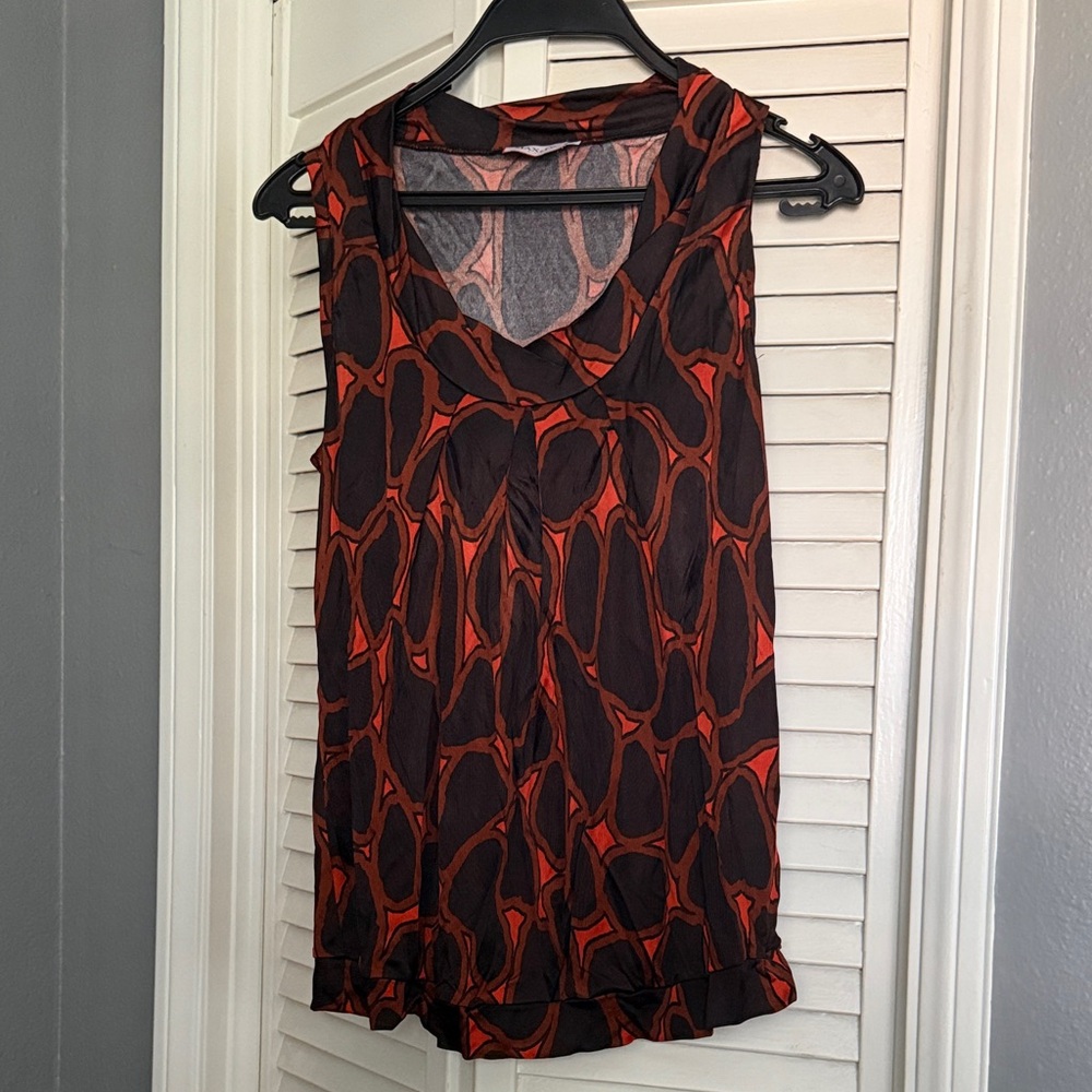 Max & Co. Red and Black Patterned Top